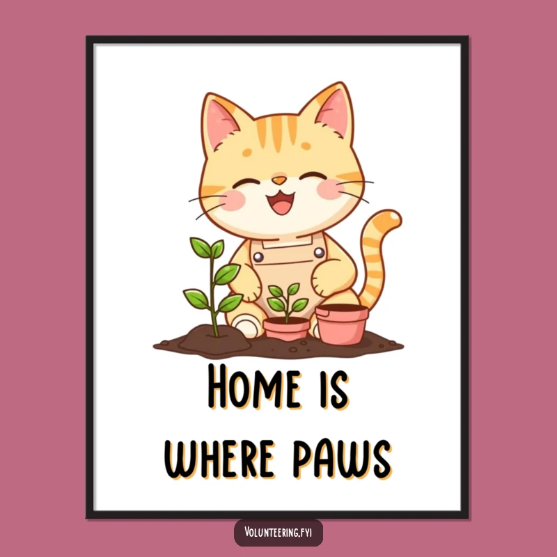 Funny Cat Gardener Poster: Brighten Your Walls with This Hilarious Feline Art