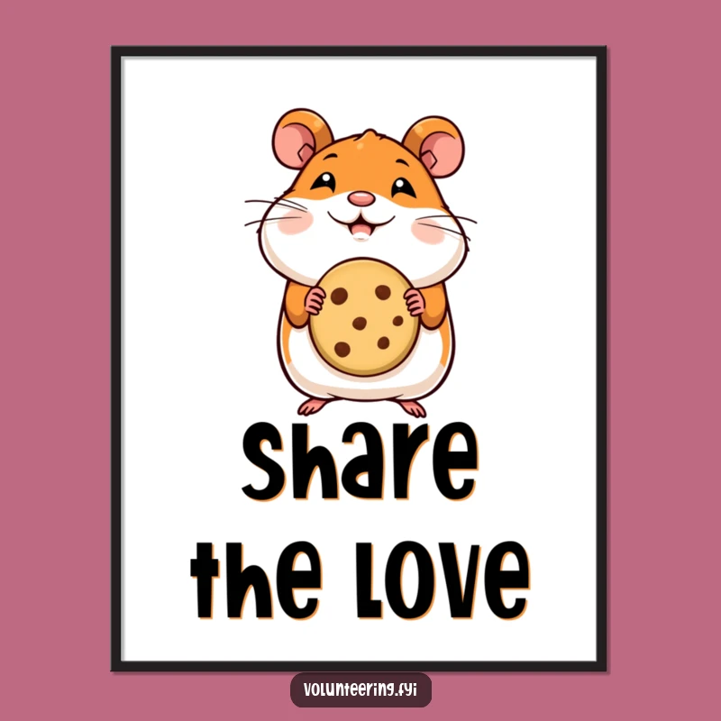 Funny Hamster Cookie Poster: Decorate with Sweet Cartoon Charm
