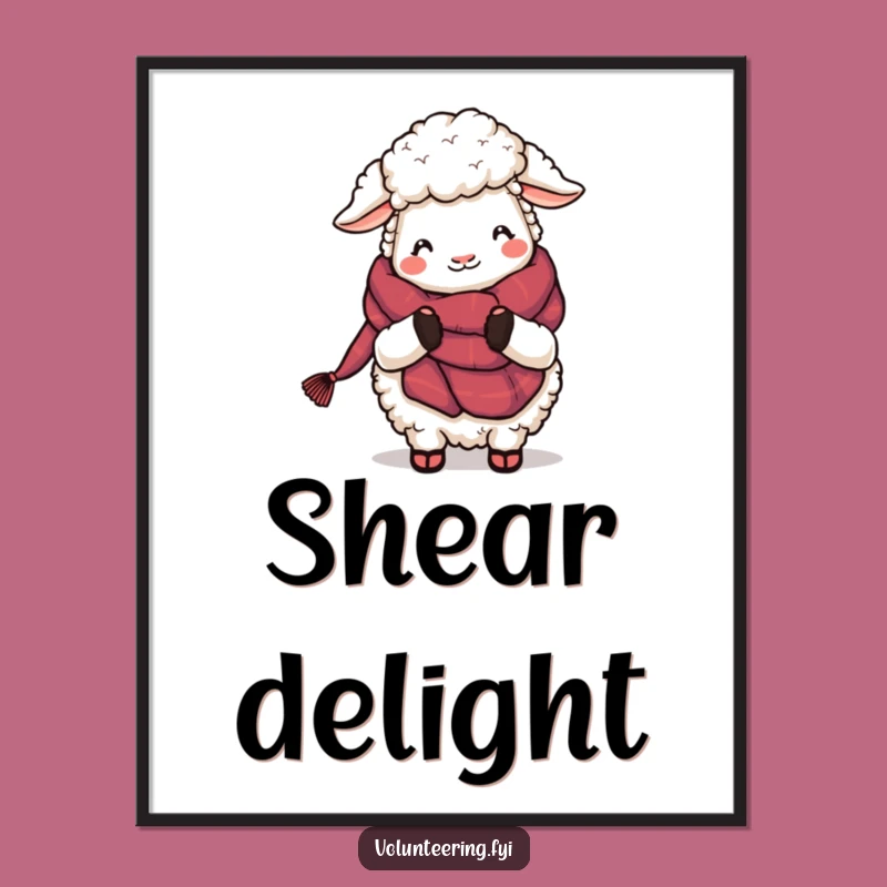 Funny Sheep Knitting Poster: Adorable Wall Art for Crafters and Humor Enthusiasts