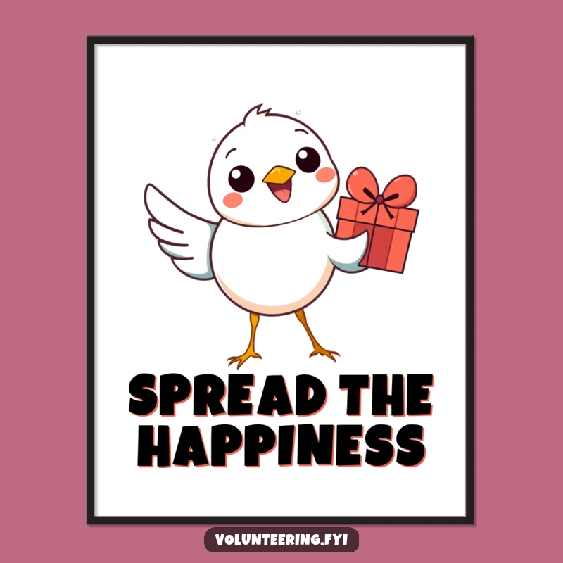 Funny Bird Gift Delivery Poster: Decorate with Cheerful Art