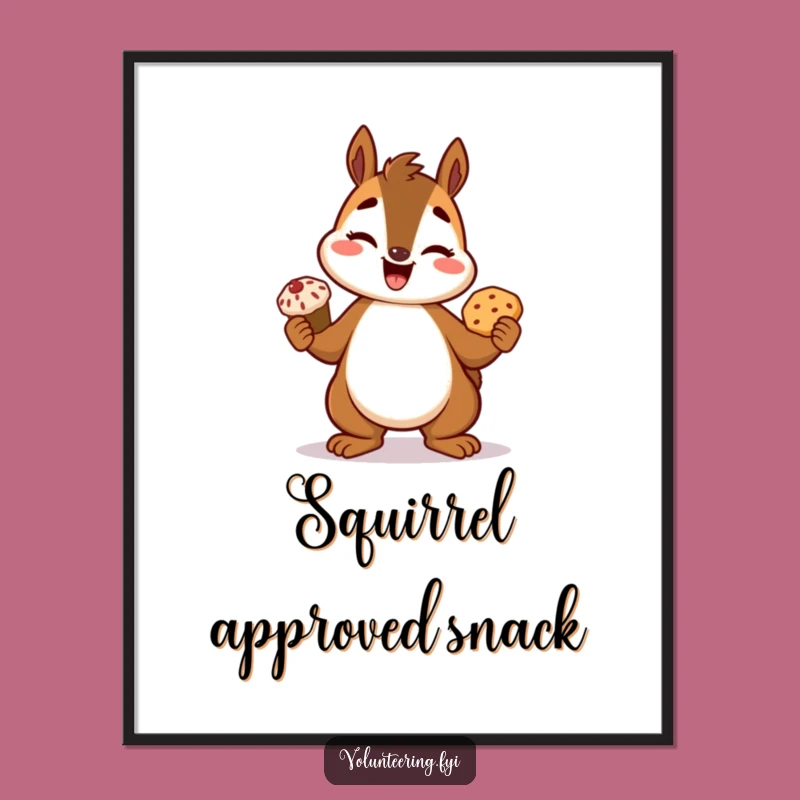 Funny Squirrel Poster: Bake Up Some Joy with This Hilarious Wall Art