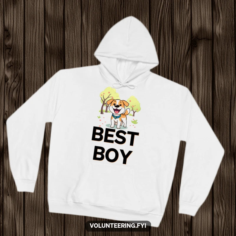 Funny Dog Park Hoodie: A cartoon dog park scene with a happy pup whose tail is a blur of motion, wrapped in cozy warmth.