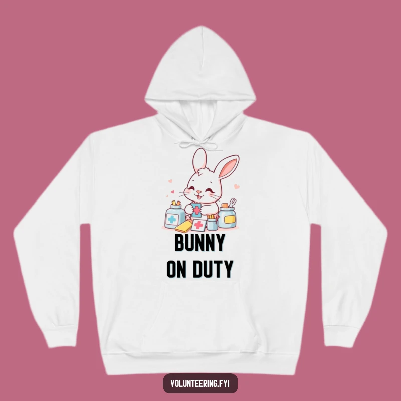Funny Bunny Aid Worker Hoodie: Cozy Up with This Hilarious Preparedness Apparel