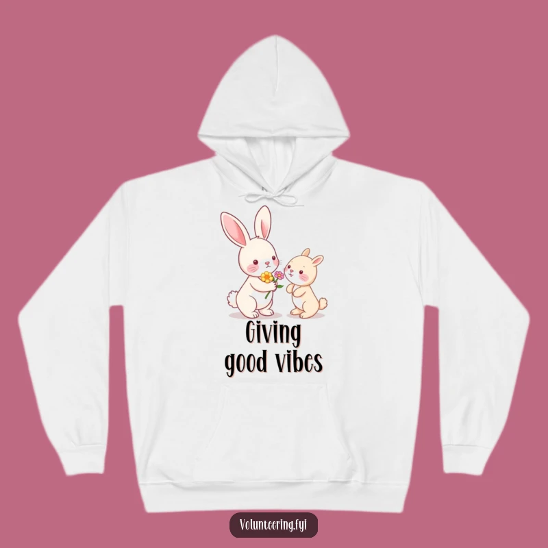 Cozy Funny Kawaii Bunny Flower Hoodie: Cute Animal Gift for Warmth