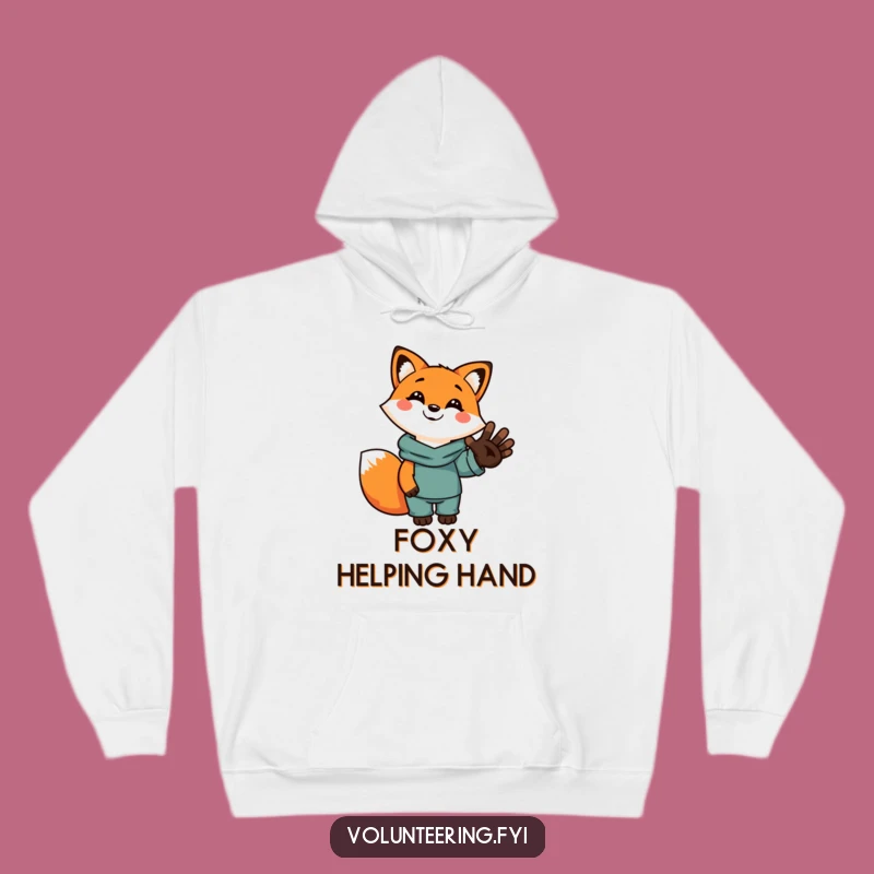 Cozy Funny Fox Helping Hand Hoodie: Stay Warm and Witty!