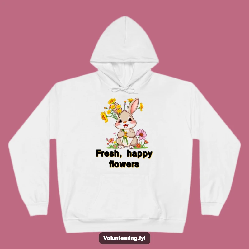 Cozy Funny Rabbit Hoodie: Stay Warm and Cheerful with This Adorable Flower Design