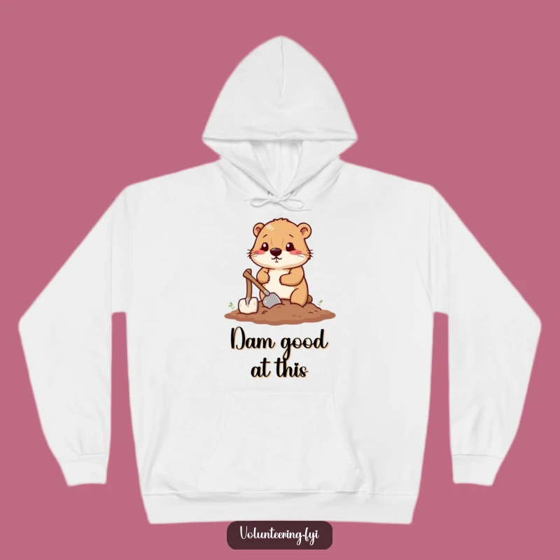 Funny Beaver Construction Hoodie - Cozy & Humorous DIY Apparel