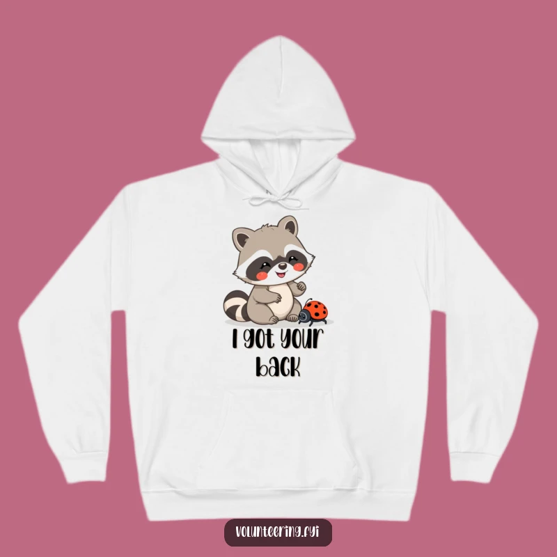 Funny Kawaii Raccoon Ladybug Hoodie, Cozy Compassion Comfort, Ultimate Gift