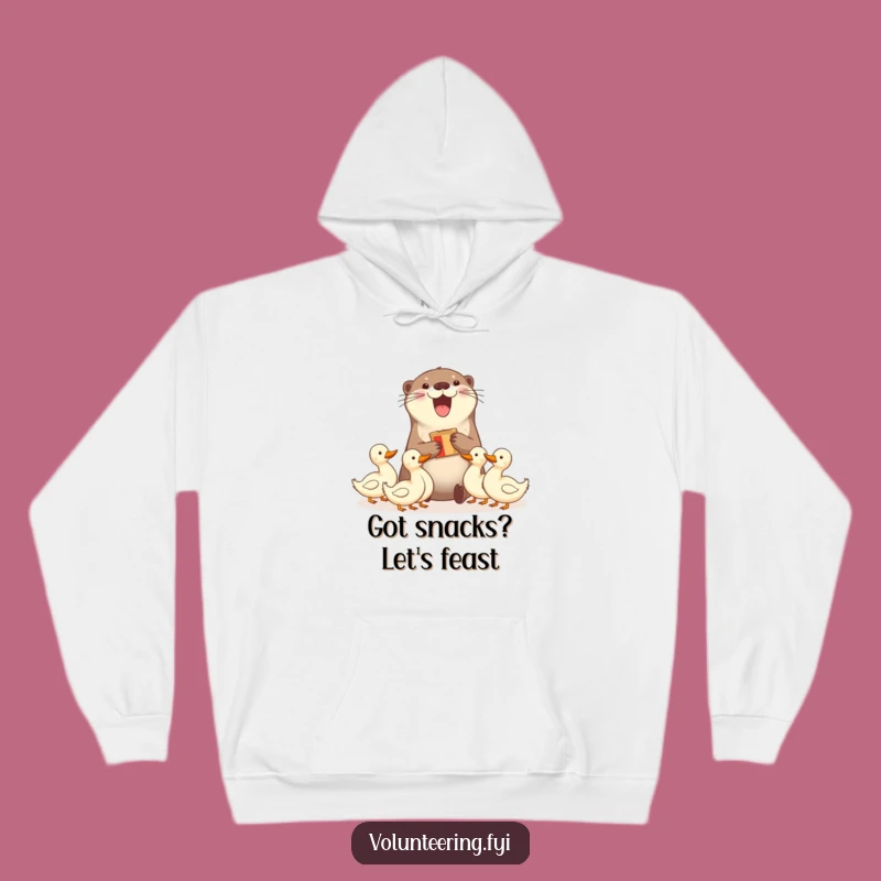 Funny Otter & Ducks Hoodie - Cozy Sharing Humor Gift