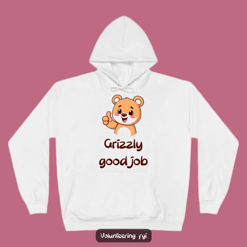 Cozy Funny Bear Thumbs Up Hoodie: Stay Warm and Optimistic!