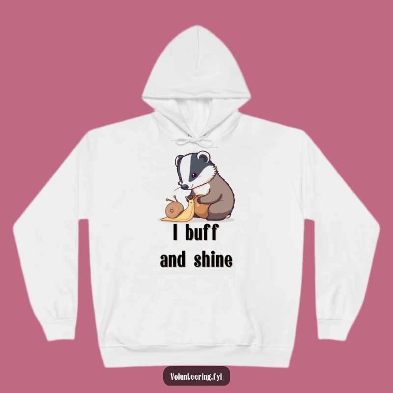 Funny Badger & Snail Hoodie - Cozy Diligent Animal Lover Gift