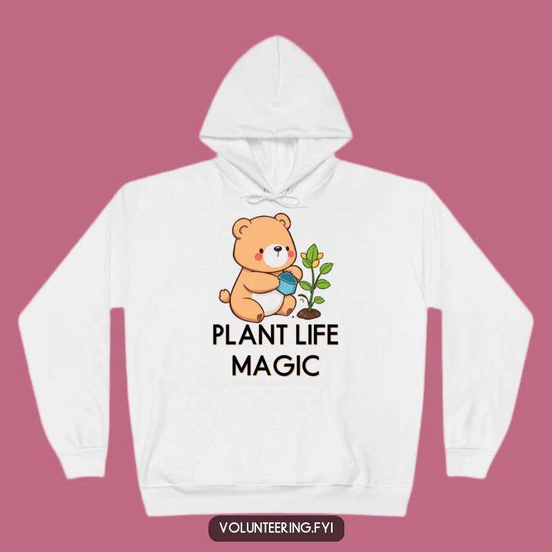 Cozy Funny Bear Hoodie: Stay Warm and Chill with This Adorable Plant Design
