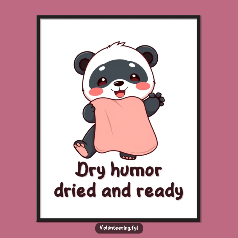 Funny Free Printable Panda Wall Art: Towel Humor for Home Decor - Downloadable