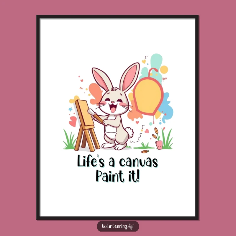 Free Printable Wall Art: Artistic Rabbit - Vibrant Downloadable Art for Creative Spaces