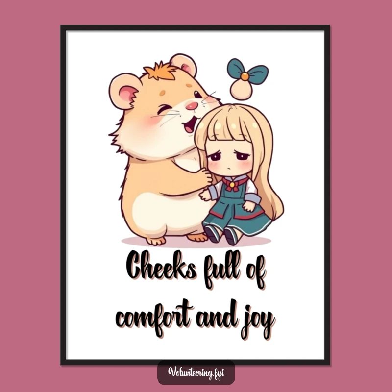 Free Printable Wall Art: Funny Hamster & Doll Art, Cute Downloadable Decor for Home