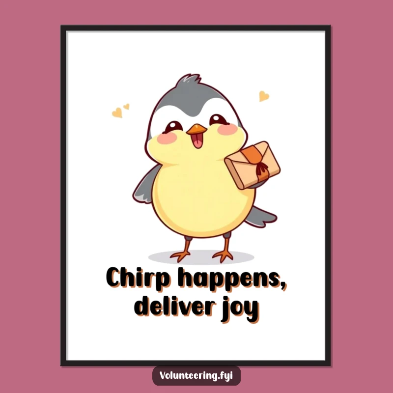 Free Printable Wall Art: Joyful Chickadee Delivers Smiles for Cheerful Decor