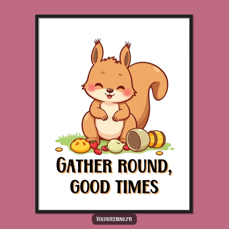 Free Printable Wall Art: Tidy Squirrel's smile, charming downloadable art for your home!