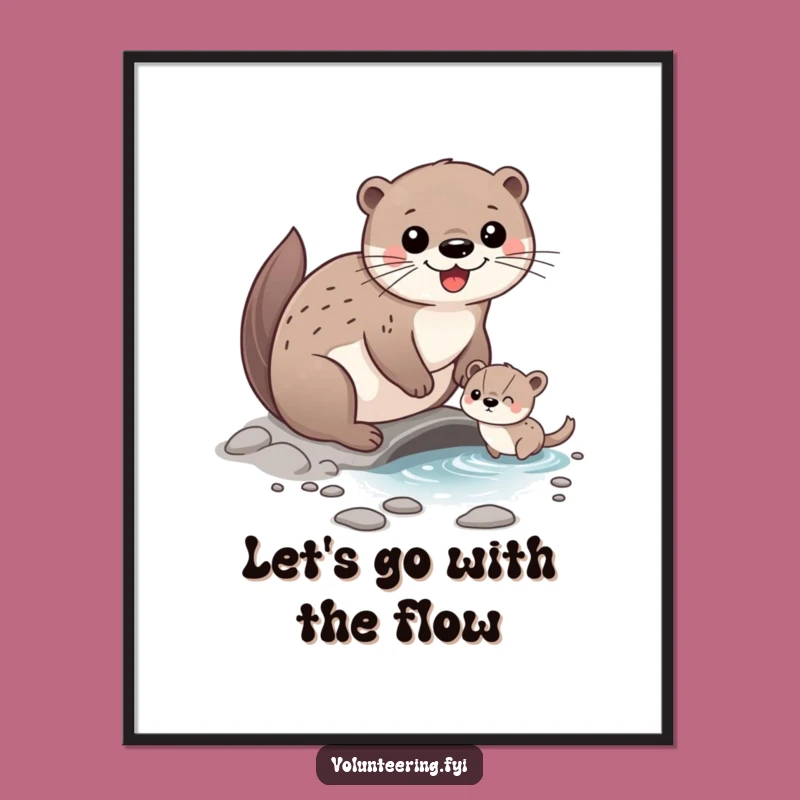 Funny Free Printable Otter Wall Art: Helpful Friend Decor, Downloadable Art Gift