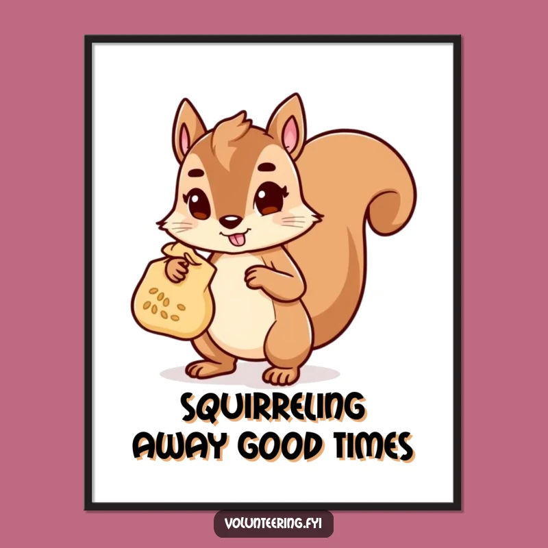 Funny Free Printable Squirrel Wall Art: Helpful Character Decor, Downloadable Art Gift