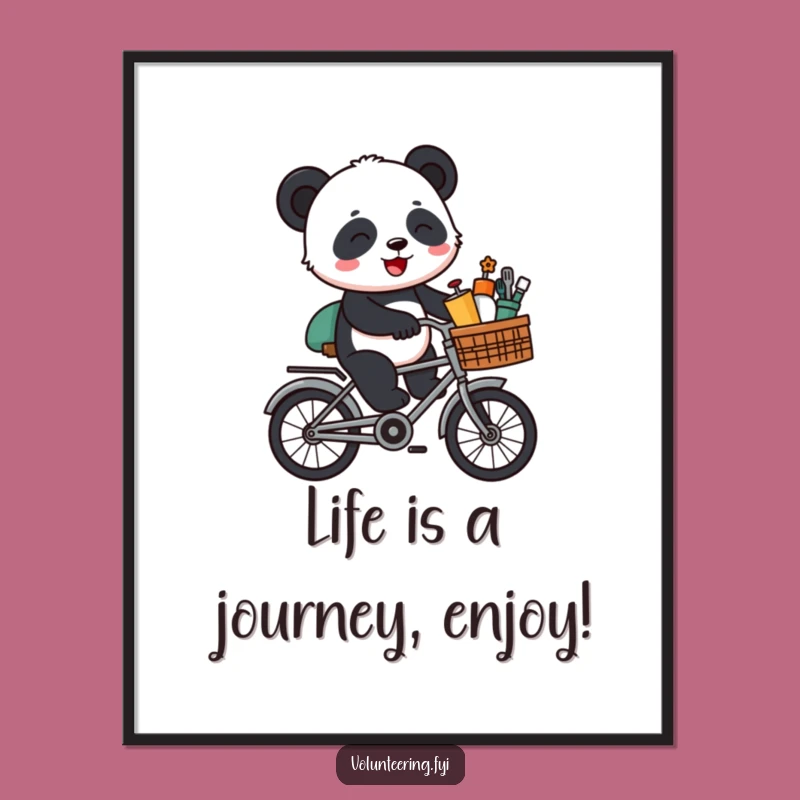 Free Printable Wall Art: Panda Bicycle Adventure, Hilarious Decor!
