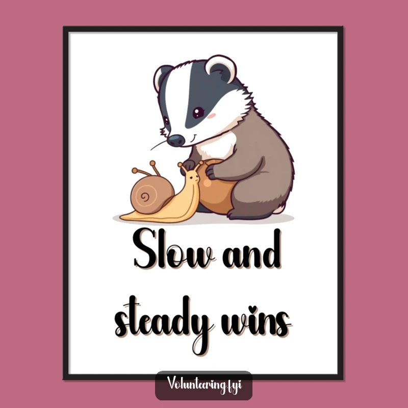 Free Printable Badger & Snail Wall Art: Funny Downloadable Art for Studious Spaces