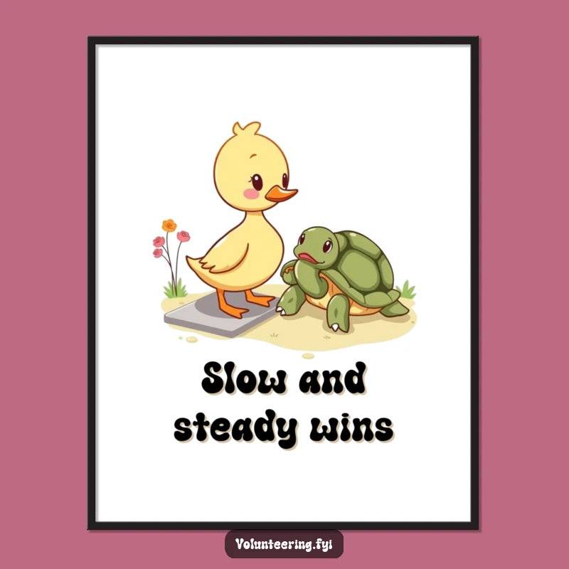 Funny Free Printable Wall Art: Duckling's Kindness Mission - Downloadable Whimsical Decor Gift!