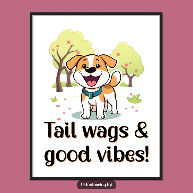 Free Printable Wall Art: Playful Dog Park Scene, Hilarious Wagging Tail Decor!