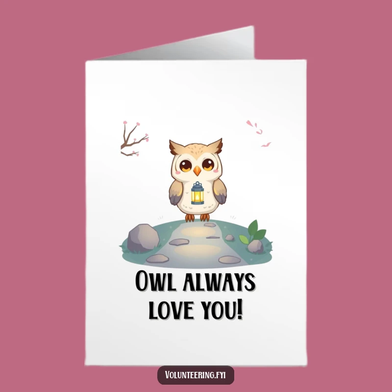 Free Printable Birthday Card: Wise Owl Lantern, Funny Guidance Theme