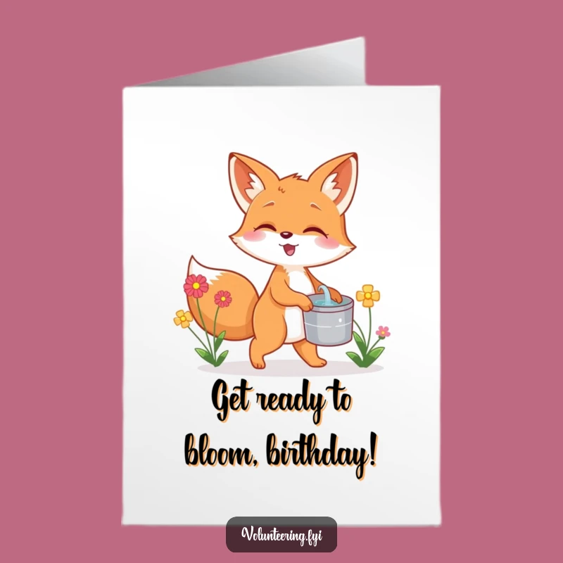 Free Printable Fox Birthday Card: Funny Downloadable Gift for Garden Lovers