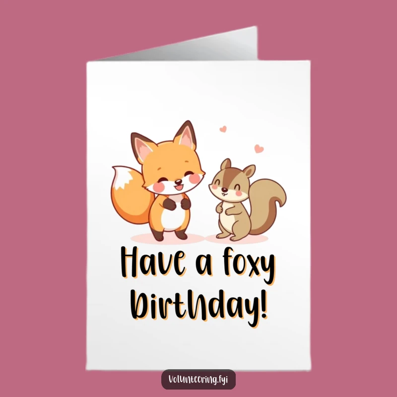 Free Printable Fox Birthday Card: Helping Friend Humor, Downloadable Gift