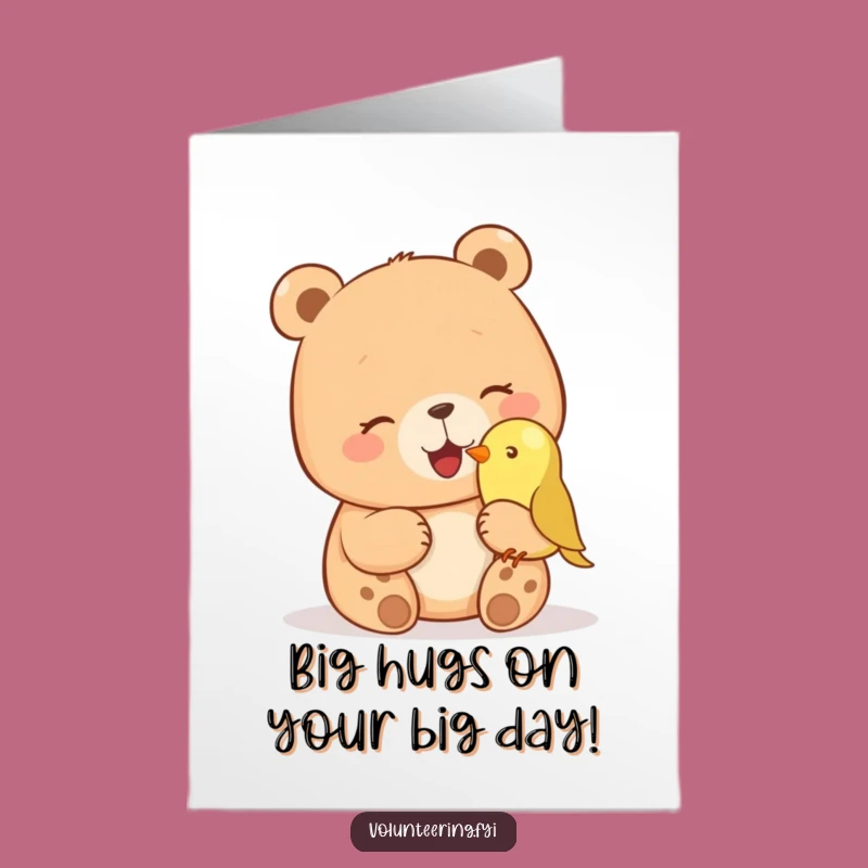 Free Printable Funny Bear Birthday Card: Giggling Petting Humor, Downloadable Gift