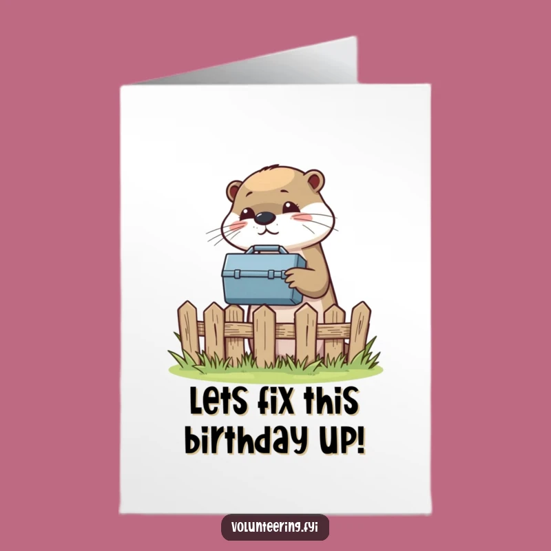 Free Printable Otter Birthday Card: Funny Downloadable Gift for a Handy Friend
