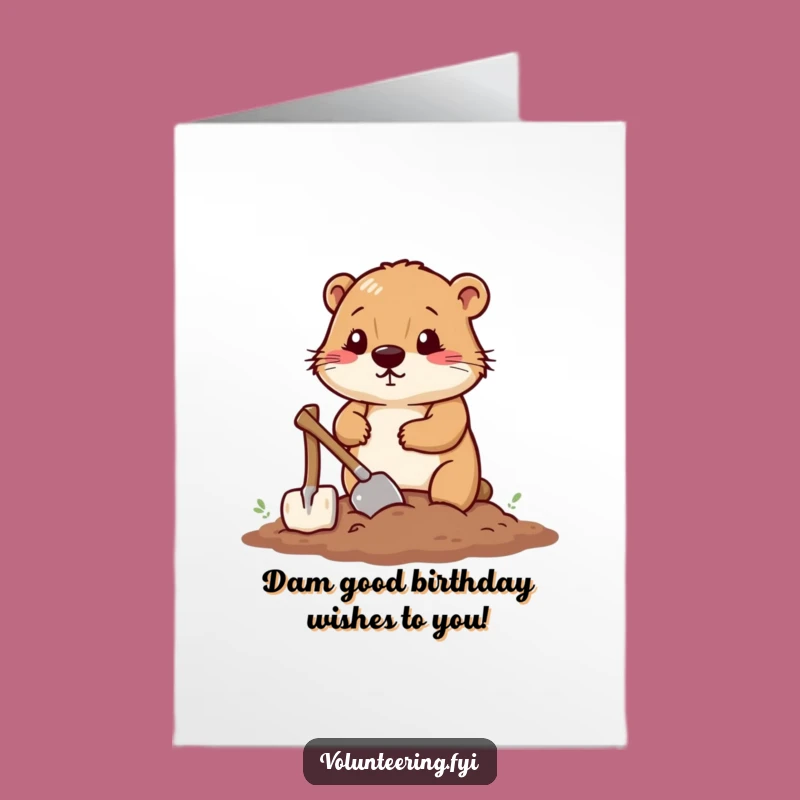 Funny Free Printable Birthday Card: Busy Beaver, Hilarious Downloadable Gift
