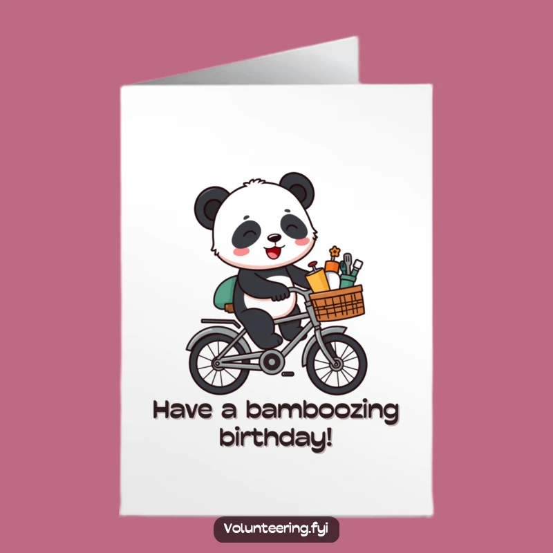 Free Printable Birthday Card: Panda Bicycle Ride, Hilarious Birthday Delivery!