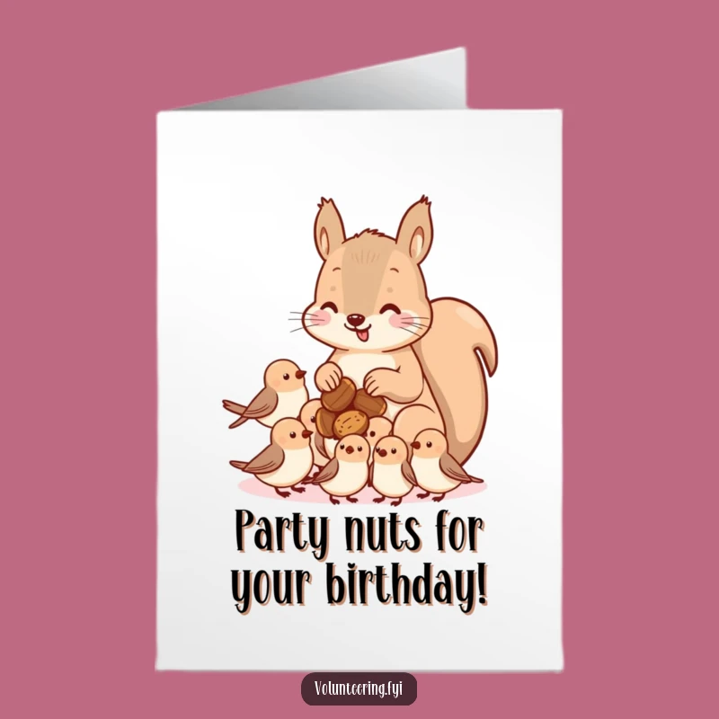 Free Printable Birthday Card: Funny Squirrel Shares - Downloadable Generous Gift!