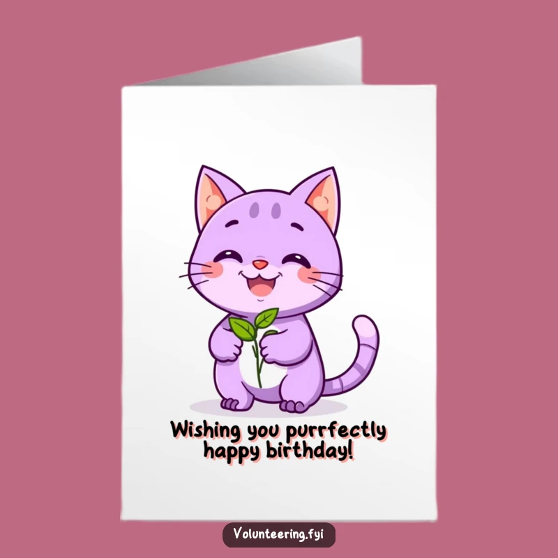 Free Printable Birthday Card: Planting Cat, Funny Downloadable Gift for a Growing Year!
