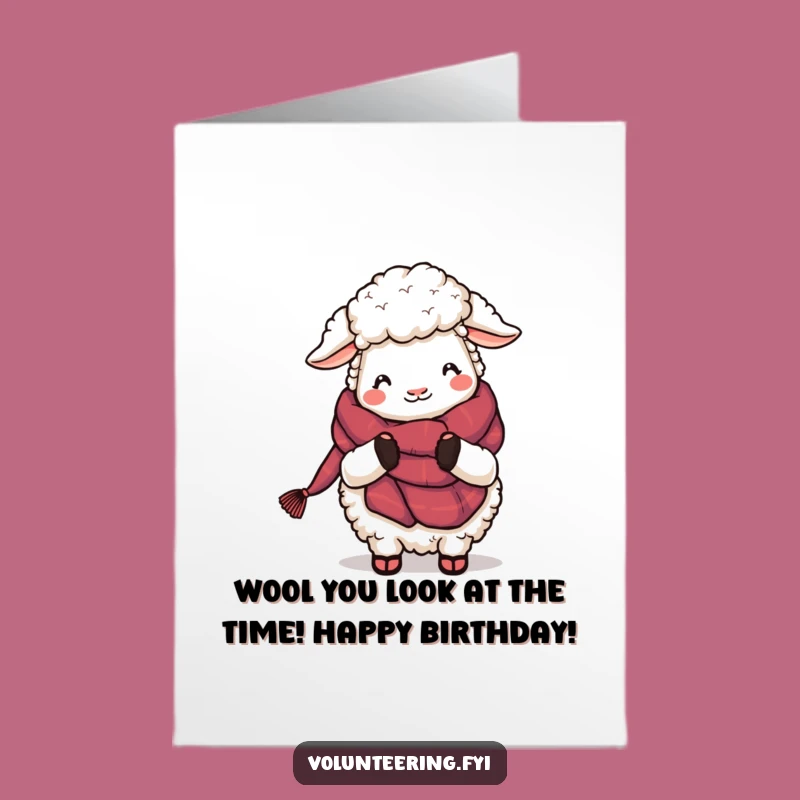 Free Printable Birthday Card: Funny Sheep Knitting Gift, Perfect for Your Woolly Wonderful Celebration!