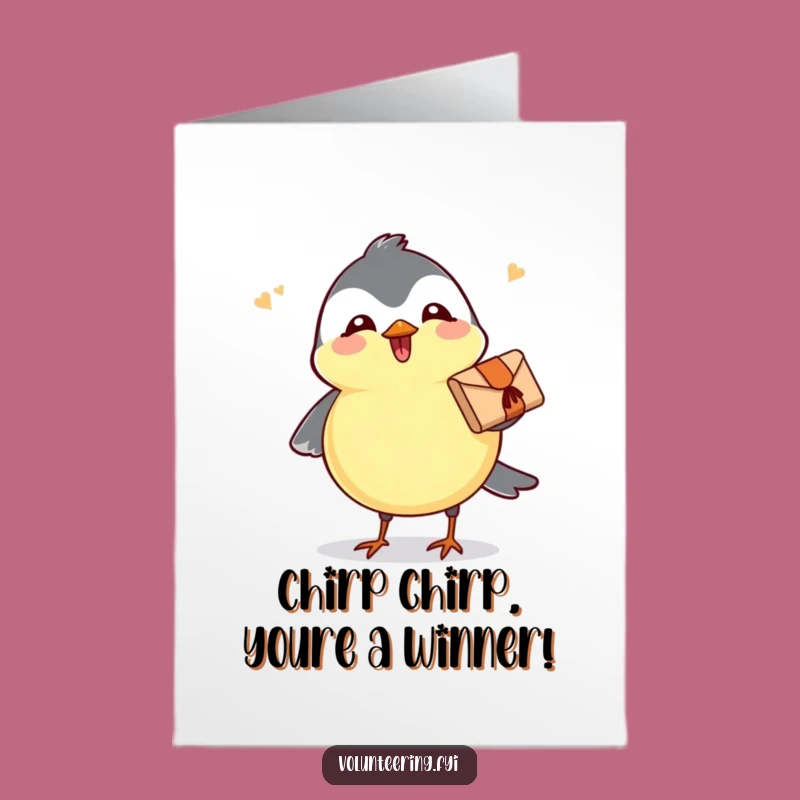 Free Printable Congrats Card: Chickadee Delivers Good News with a Smile