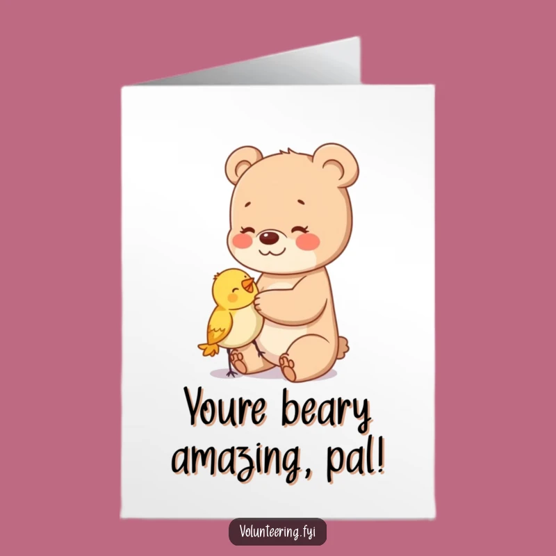 Free Printable Bear Congrats Card: Funny Downloadable Gift for a Gentle Soul