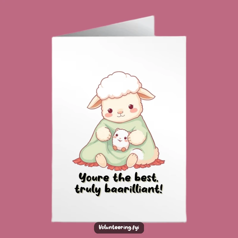 Free Printable Congrats Card: Sheep Sharing Comfort for Joyful Moments