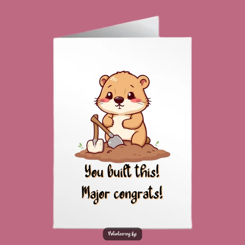 Free Printable Congratulations Card: Busy Beaver, Motivating Downloadable Achievement Gift