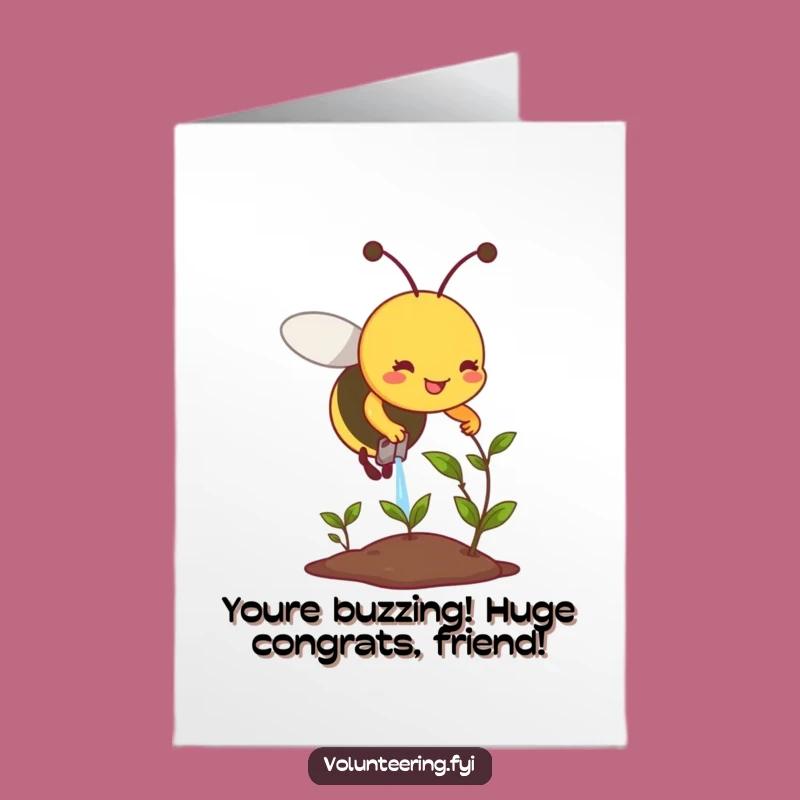 Free Printable Congratulations Card: Busy Bee, Encouraging Downloadable Achievement Gift
