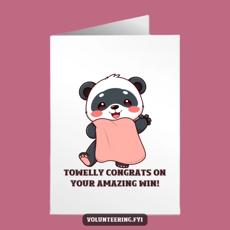 Free Printable Panda Congratulations Card: Clean Towel Humor for Big Wins - Downloadable