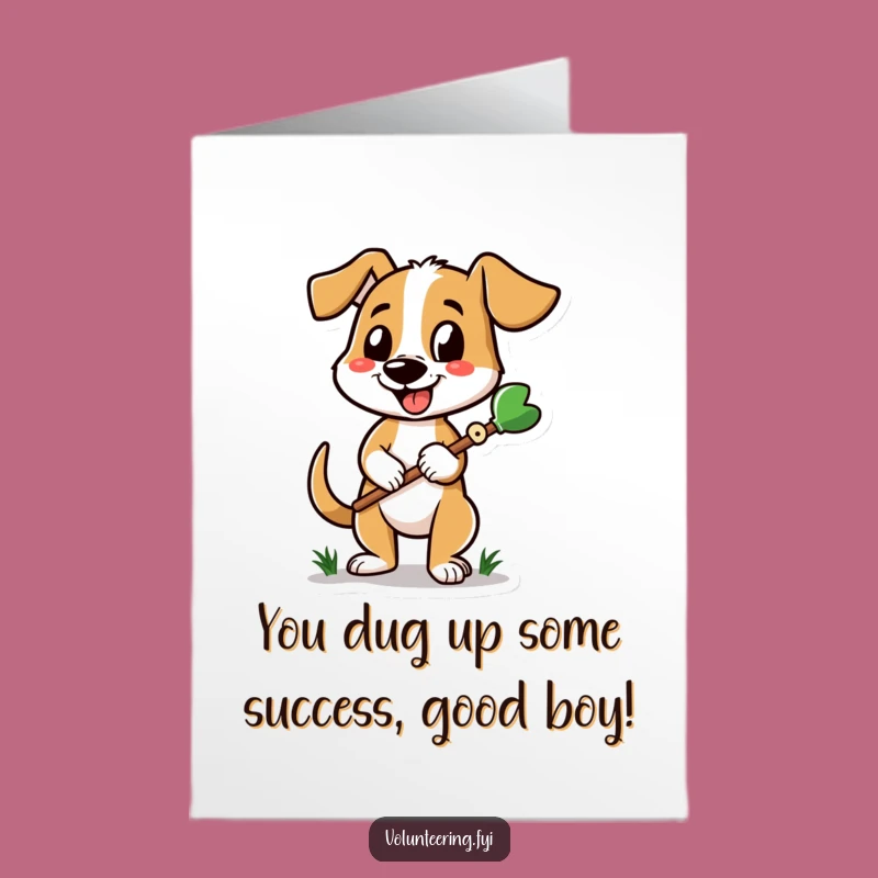 Free Printable Dog Congrats Card: Happy Pooch Gardener for Achievements
