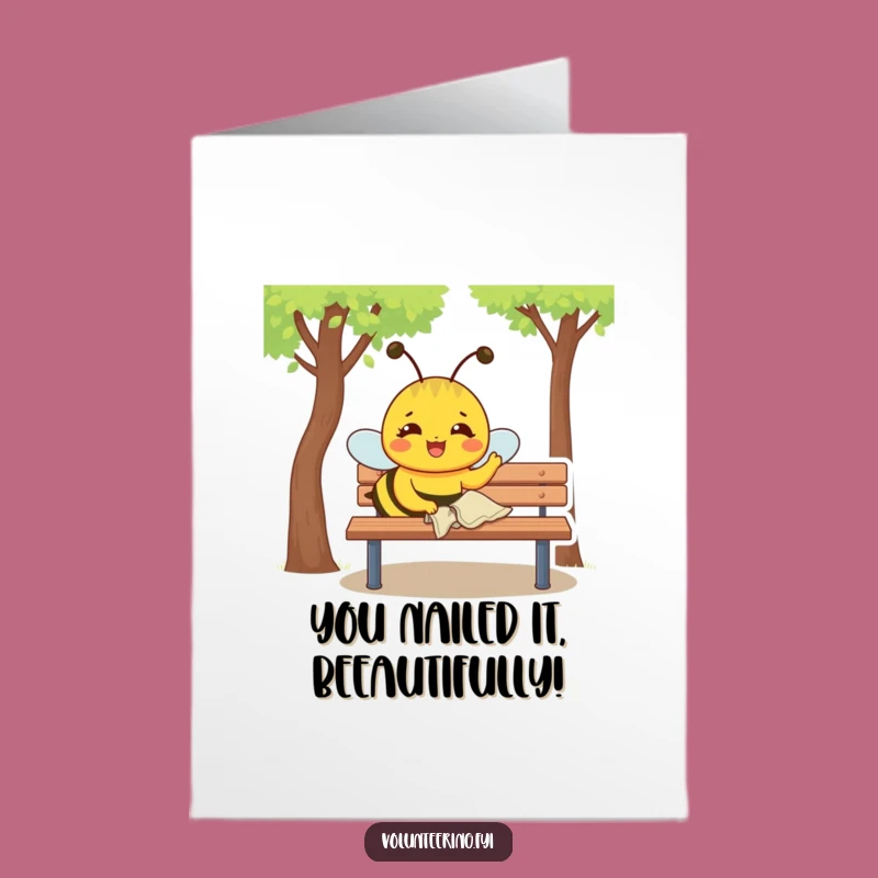 Free Printable Congrats Card: Busy Bee Polishing - Hard Work Payoff