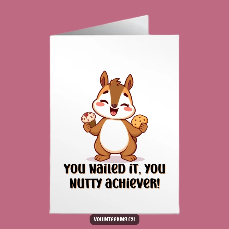 Free Printable Squirrel Congrats Card: Baked Treat Joy for Achievements - Downloadable