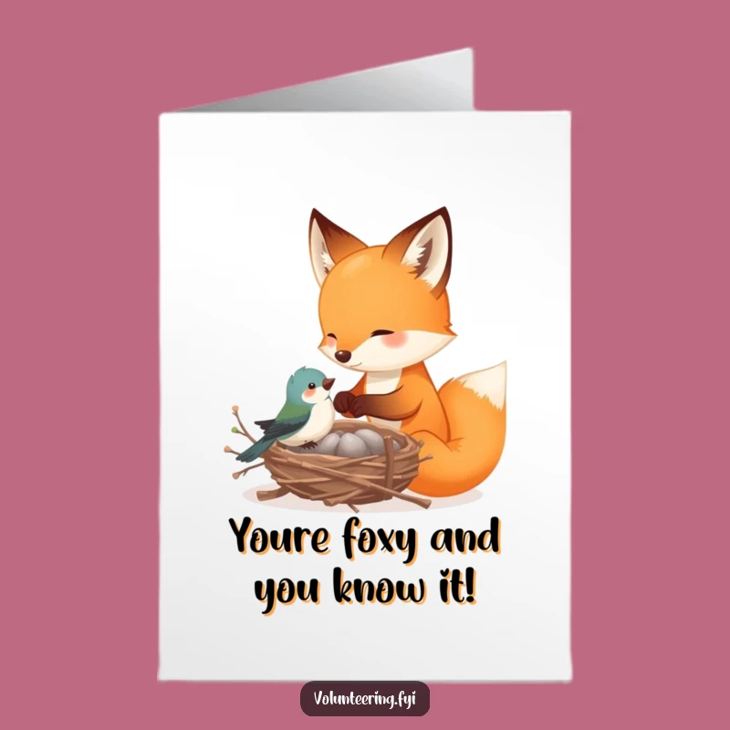 Free Printable Fox Congratulations Card - Nest Building Success Downloadable