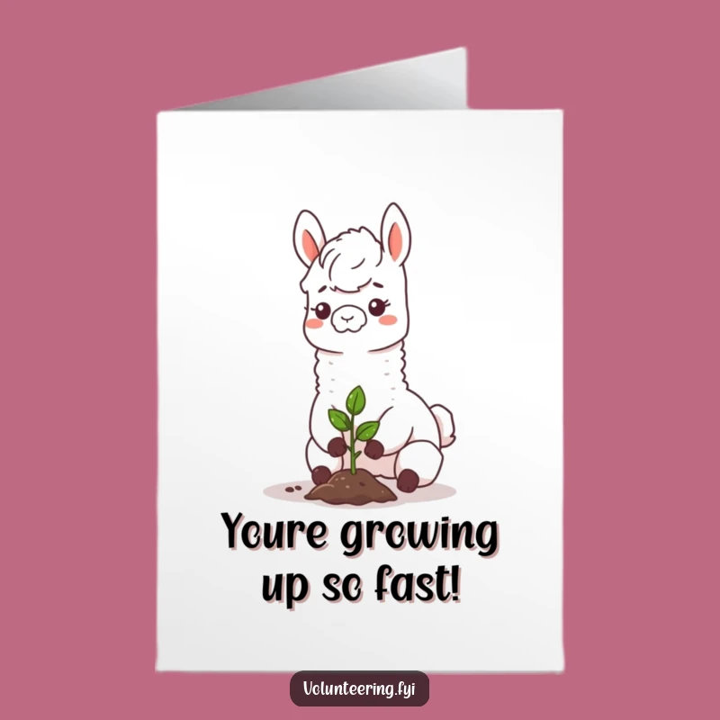 Free Printable Llama Congratulations Card - Smile & Plant Success Downloadable