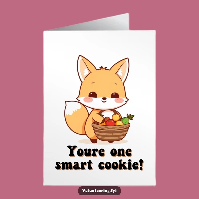 Free Printable Congrats Card: Kawaii Fox Sharing, Funny Downloadable Good Deeds