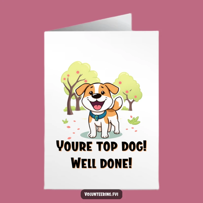 Free Printable Congrats Card: Dog's Tail Wags for Your Success, Funny Celebration!